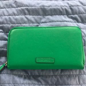 Vera Bradley Faux Leather Wallet in Emerald Green